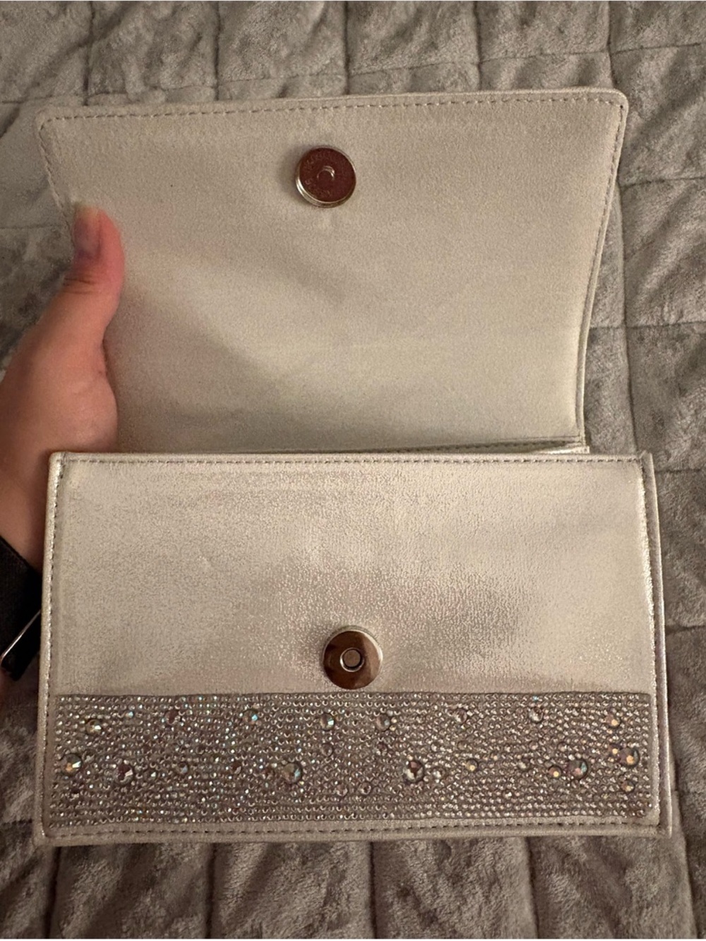Betsey Johnson Silver Crystal-Embellished Shoulder Bag - Picture 3 of 5